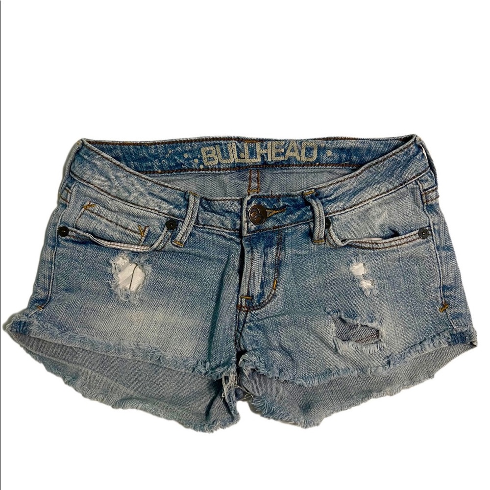 Distressed Low-rise Denim Short Shorts